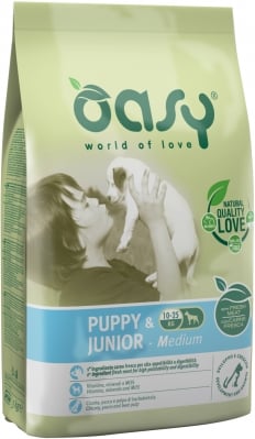 Храна за кучета Oasy Puppy&Junior Medium - за средни породи до 12 месеца, 12кг
